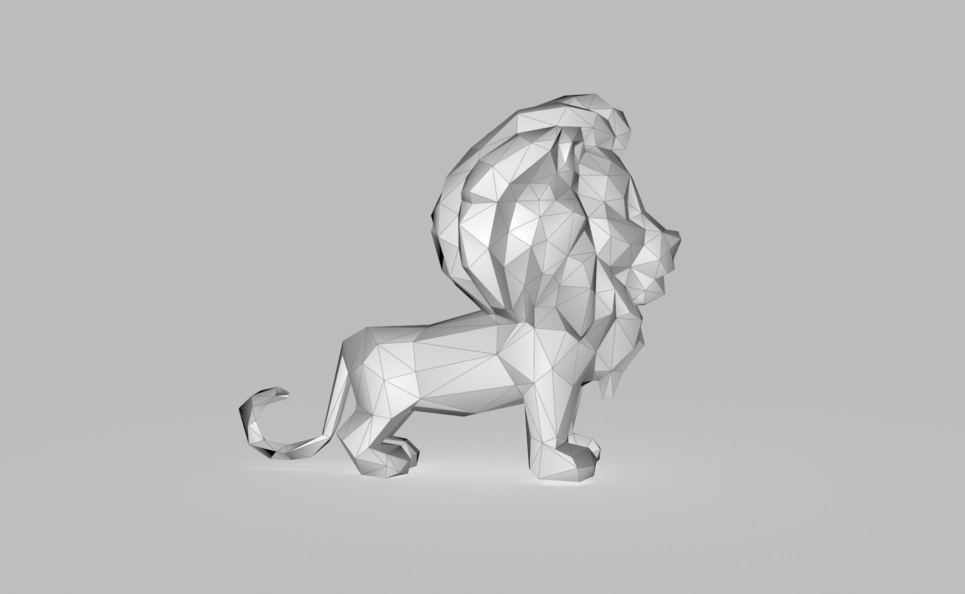 Lion Low poly Low-poly 3D model_2