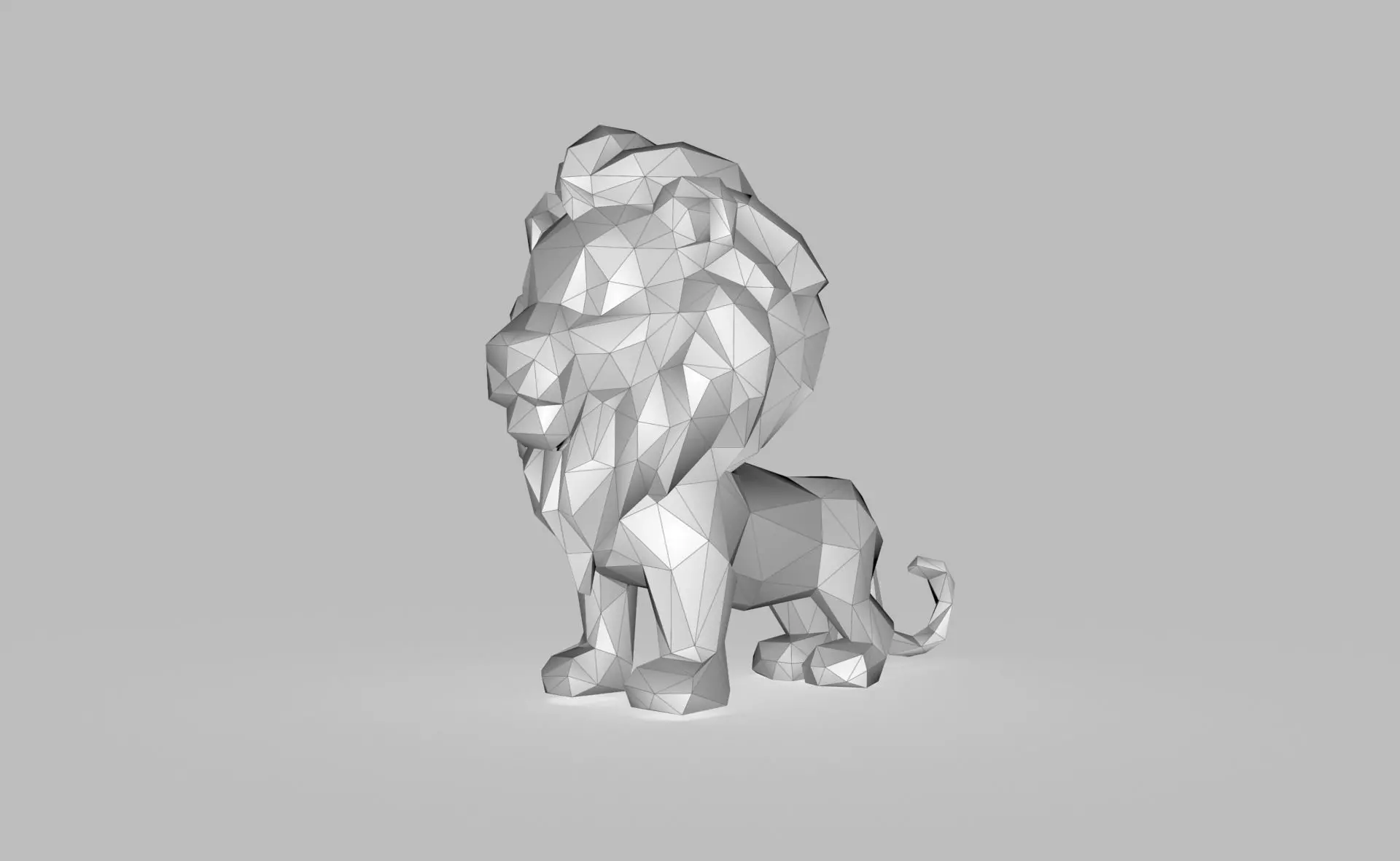 Lion Low poly Low-poly 3D model_0