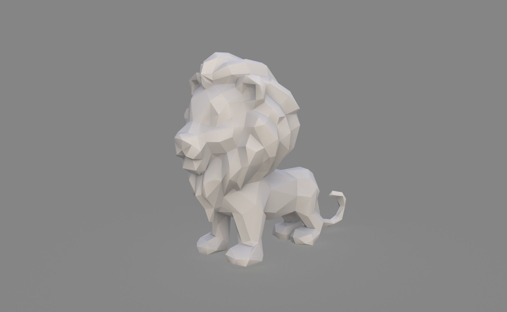Lion Low poly Low-poly 3D model_1