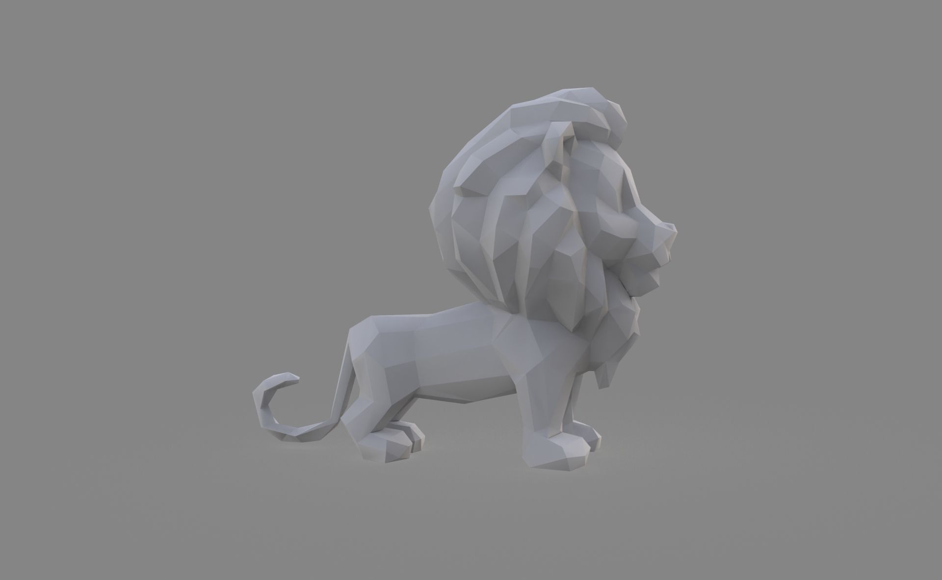 Lion Low poly Low-poly 3D model_3