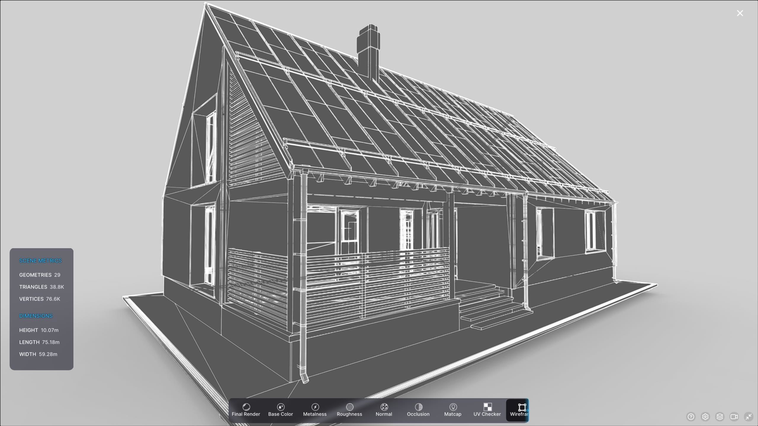 P0022 Modern Residential Barn House 3D model_9