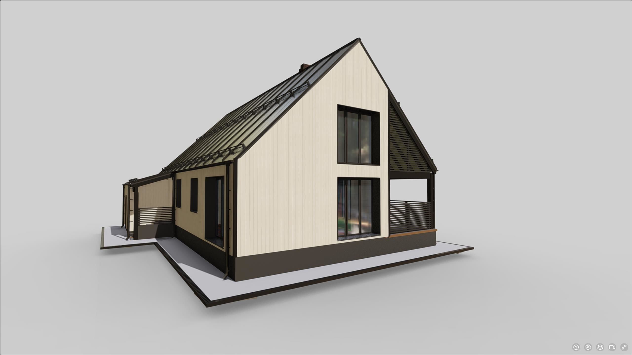 P0022 Modern Residential Barn House 3D model_6