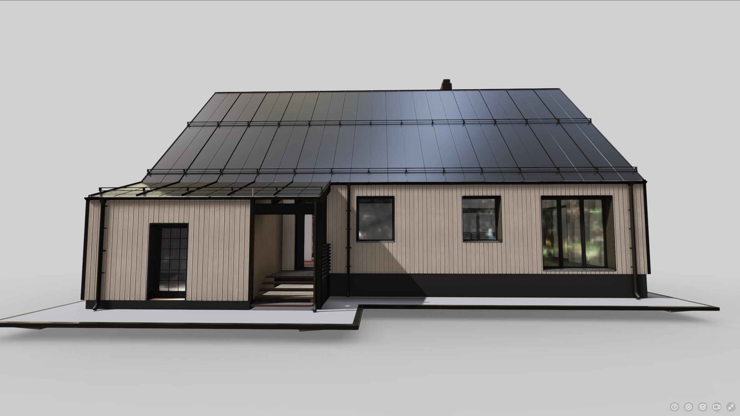 P0022 Modern Residential Barn House 3D model_4