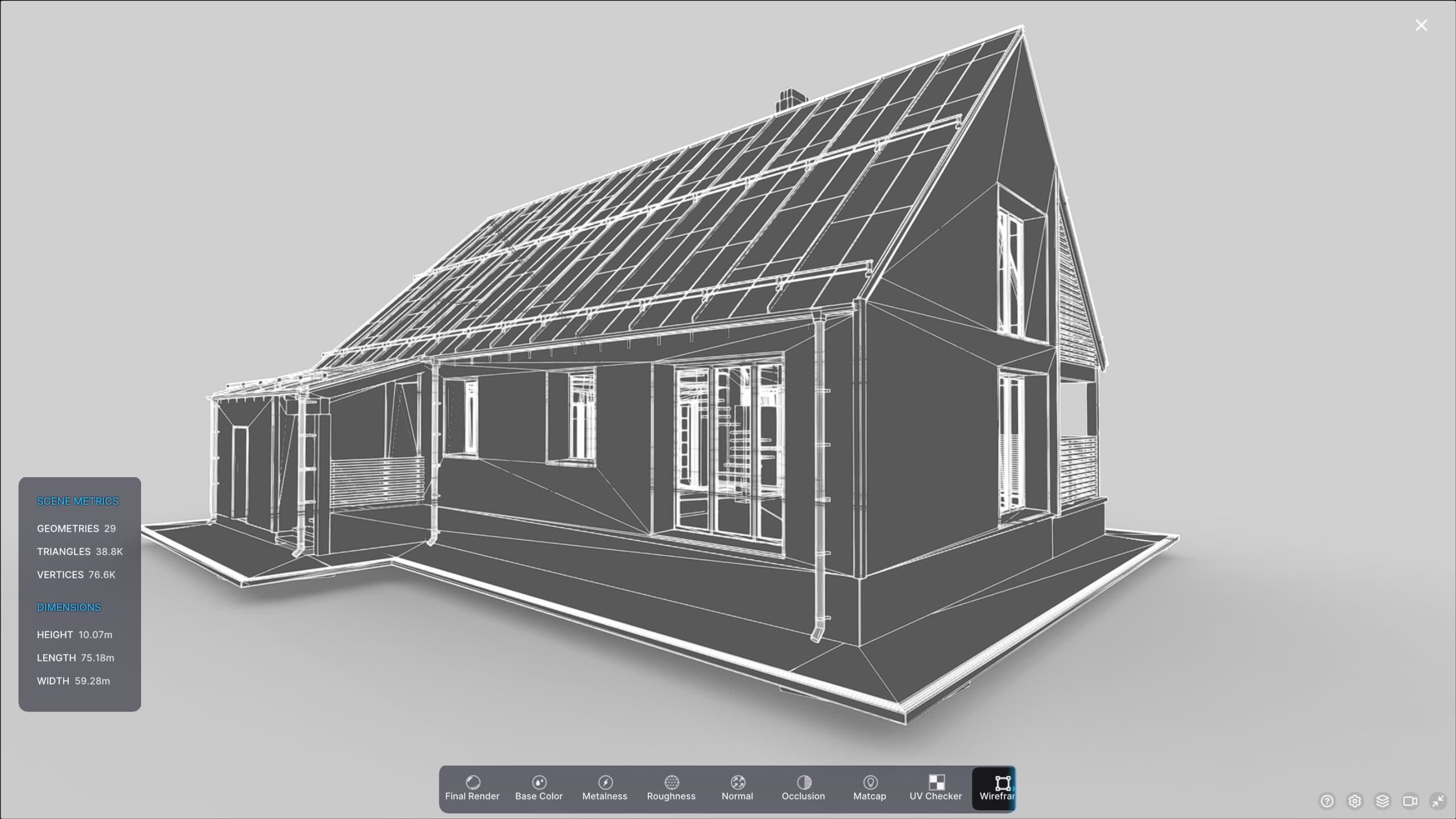 P0022 Modern Residential Barn House 3D model_8