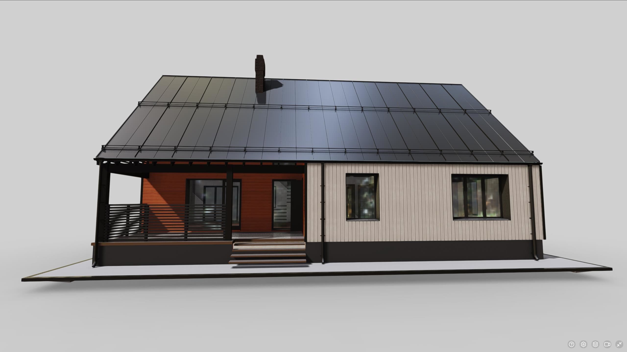 P0022 Modern Residential Barn House 3D model_1
