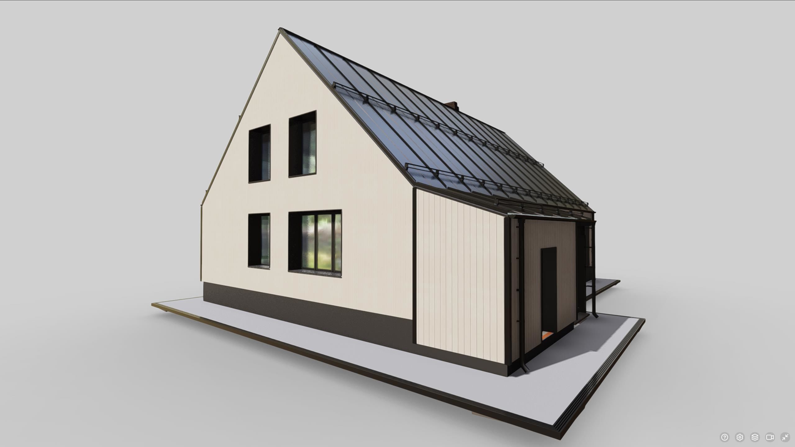 P0022 Modern Residential Barn House 3D model_3