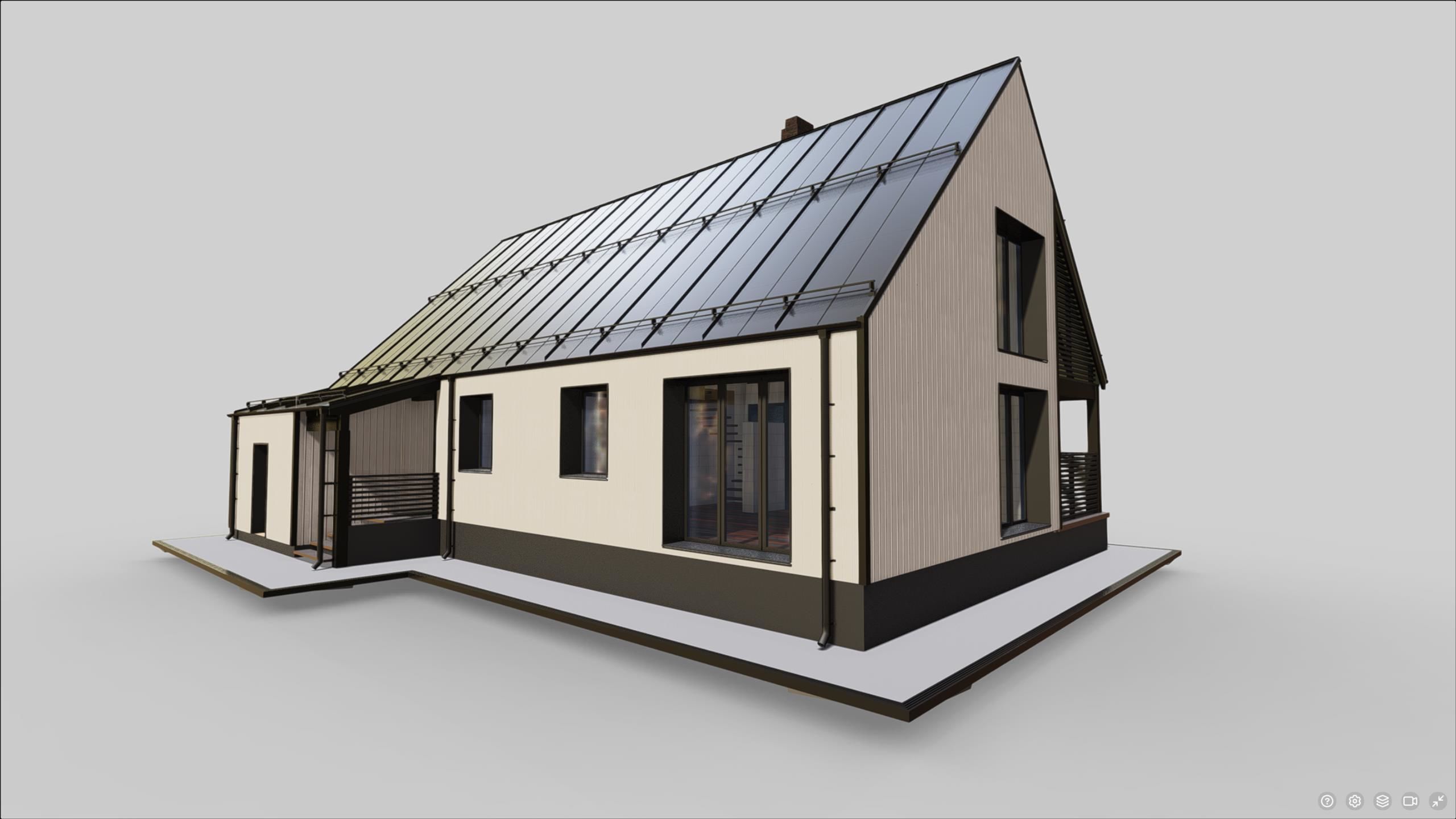 P0022 Modern Residential Barn House 3D model_5