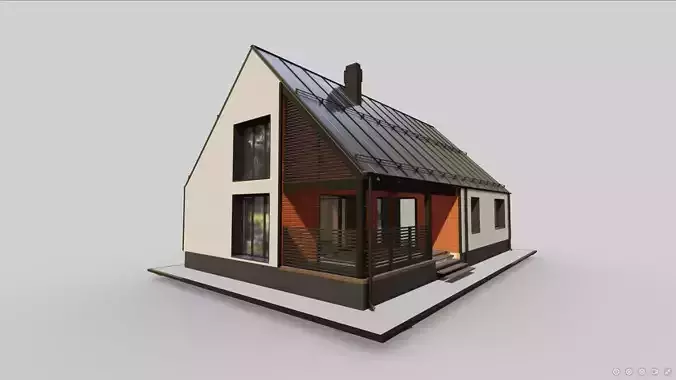 P0022 Modern Residential Barn House 3D model P0022 Modern Residential Barn House 3D model