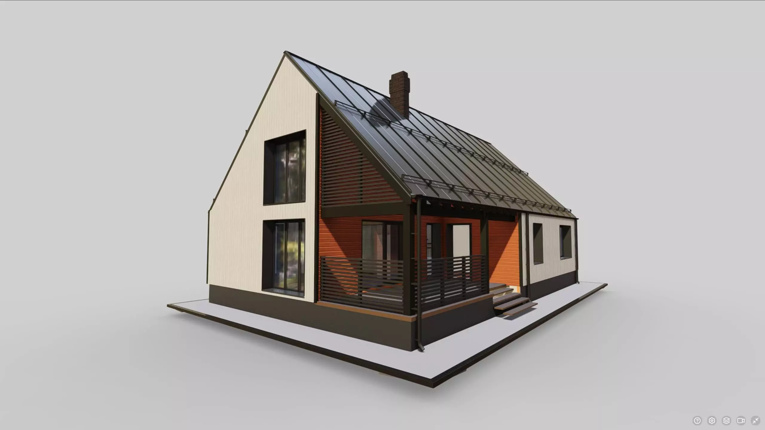 P0022 Modern Residential Barn House 3D model_0