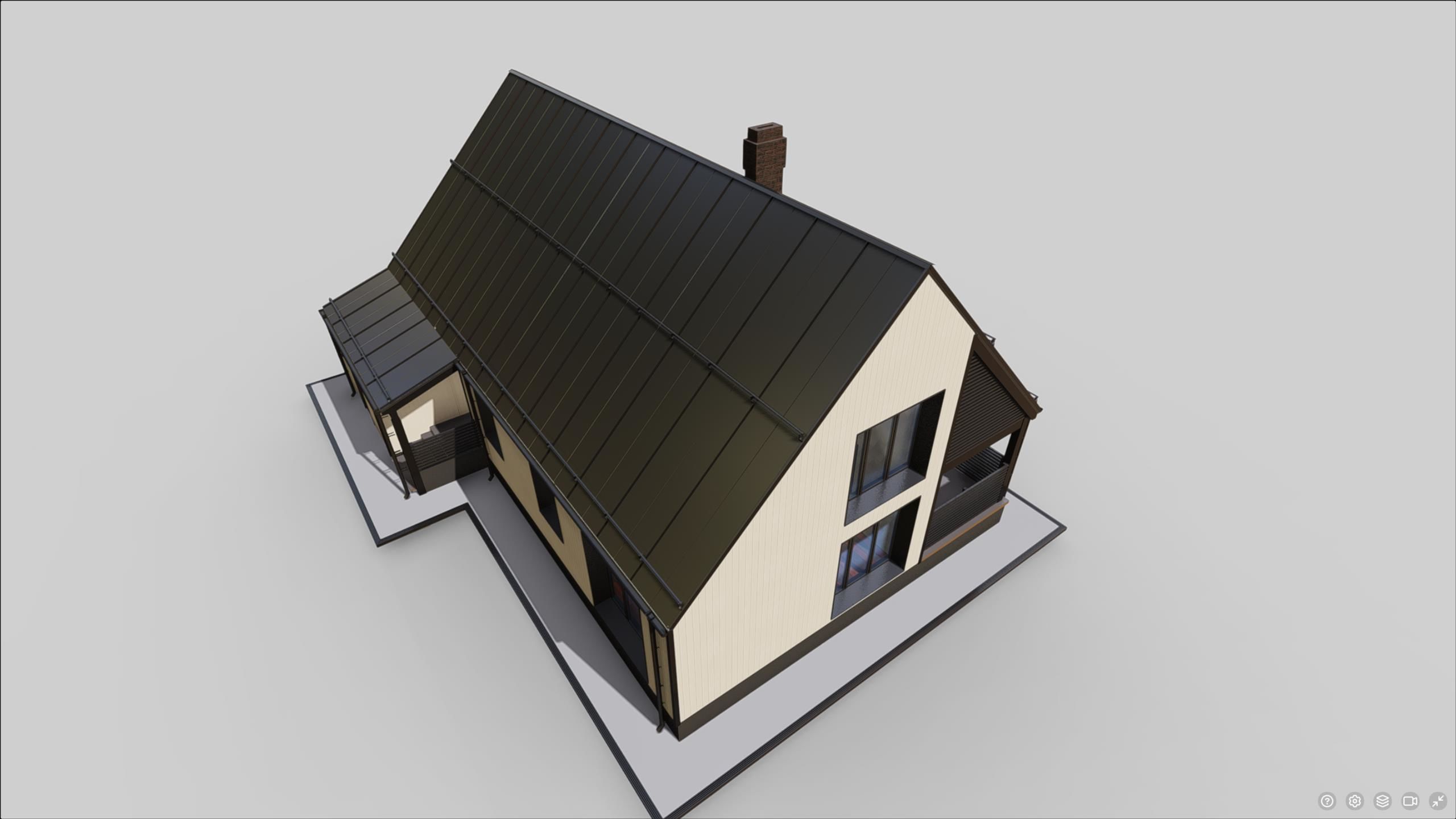 P0022 Modern Residential Barn House 3D model_7