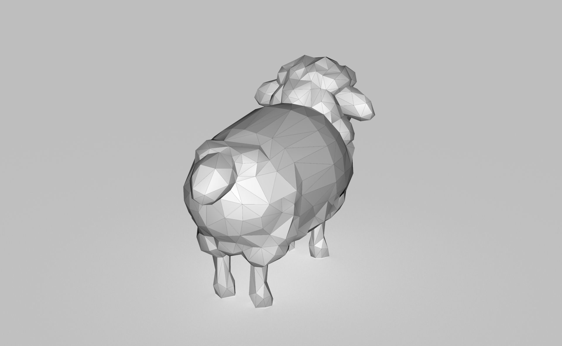 Sheep Low poly Low-poly 3D model_2