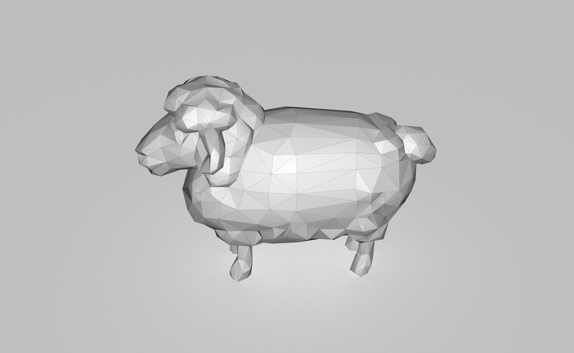 Sheep Low poly Low-poly 3D model_3