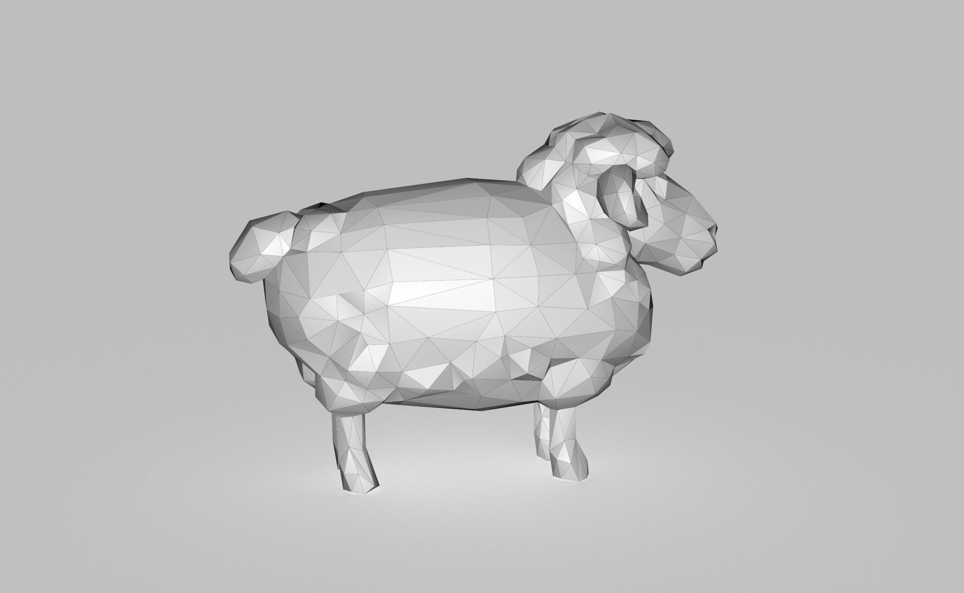 Sheep Low poly Low-poly 3D model_1