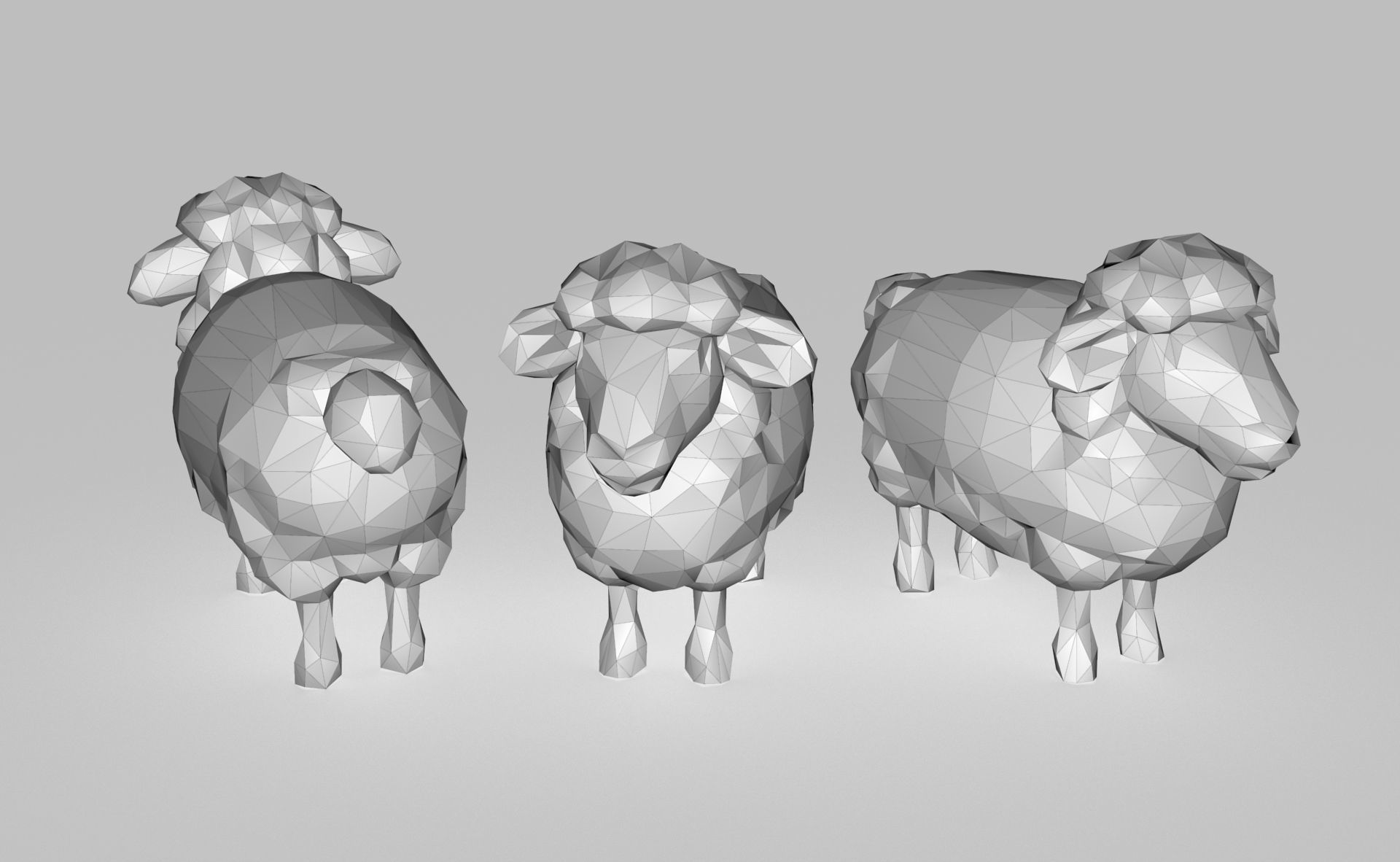 Sheep Low poly Low-poly 3D model_4