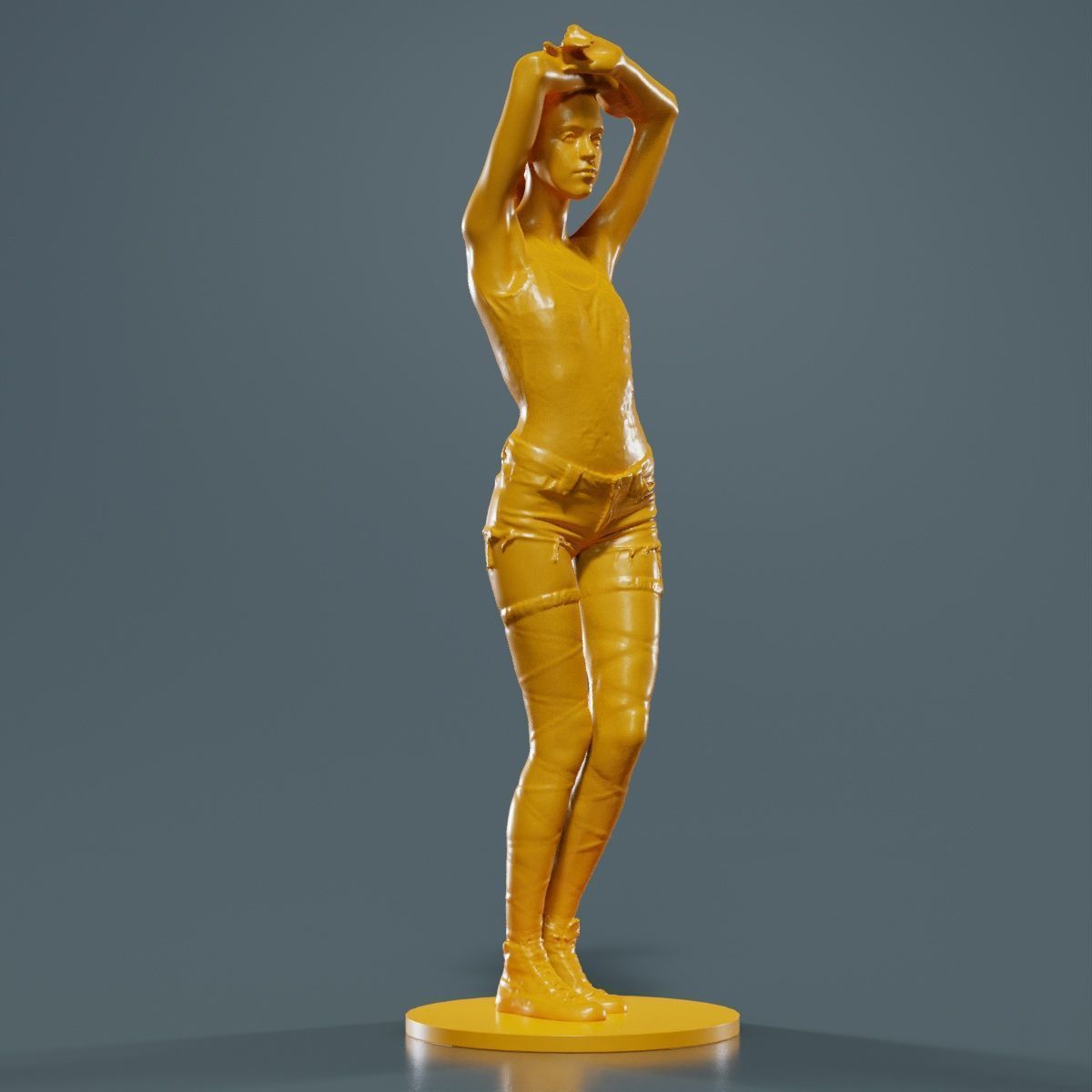 Woman Wearing Short 3 3D print model_10