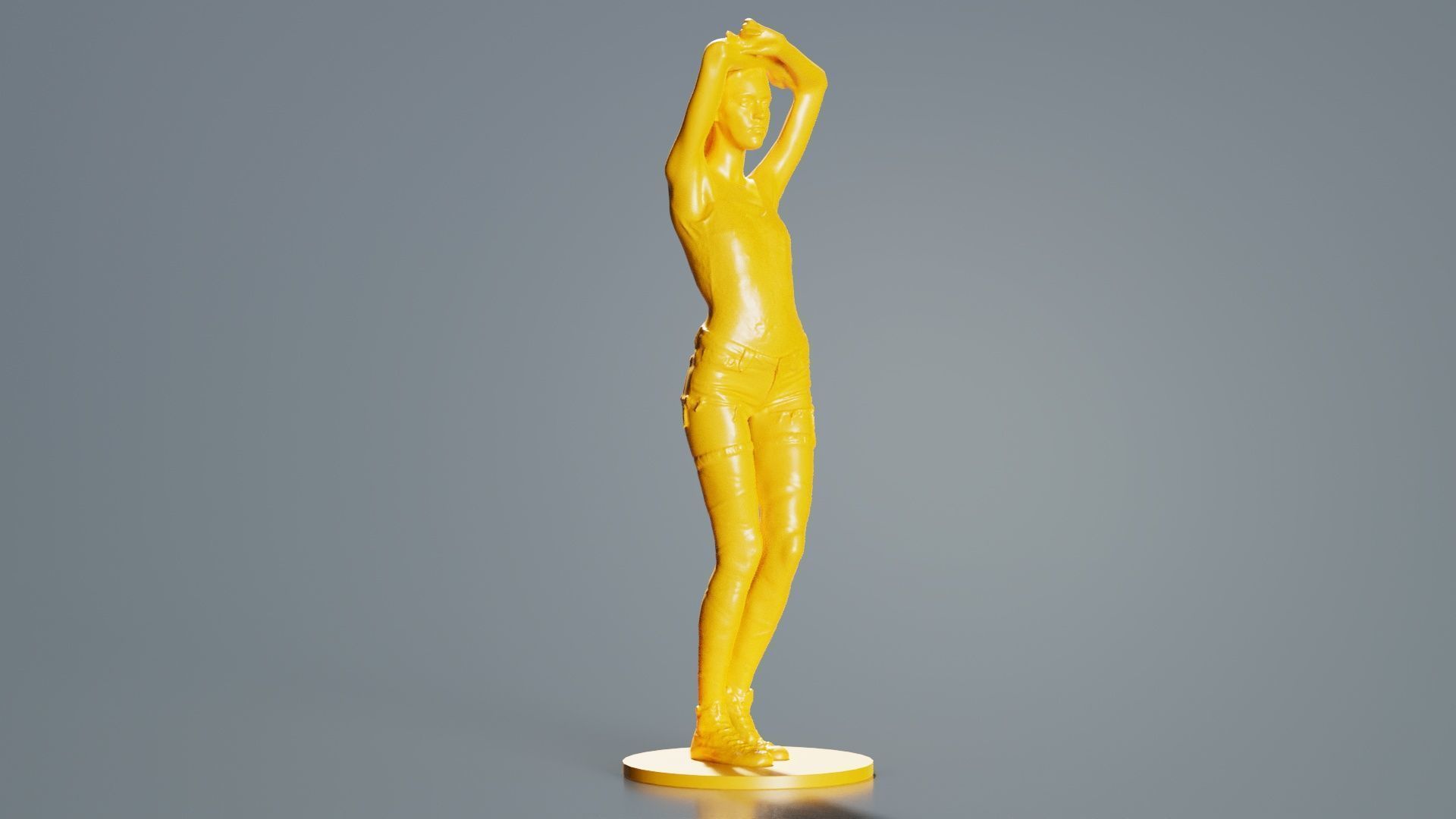 Woman Wearing Short 3 3D print model_7