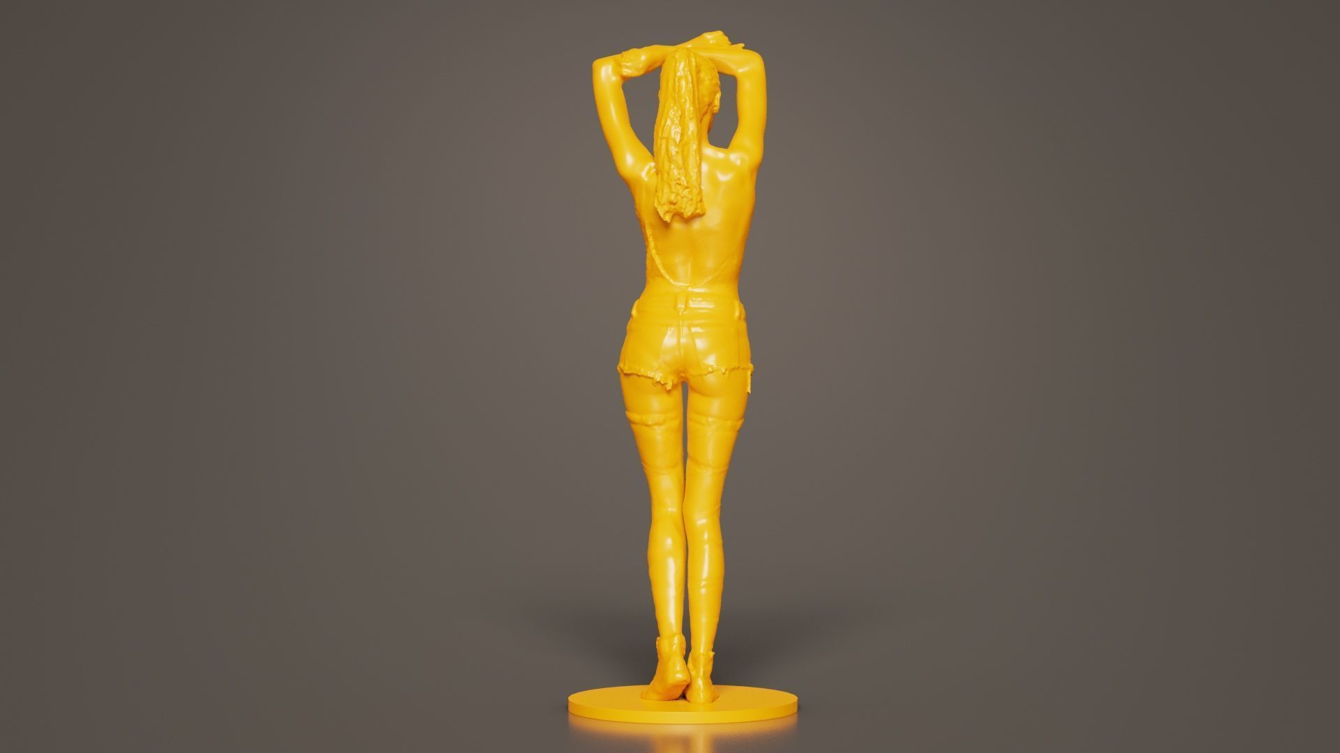 Woman Wearing Short 3 3D print model_4