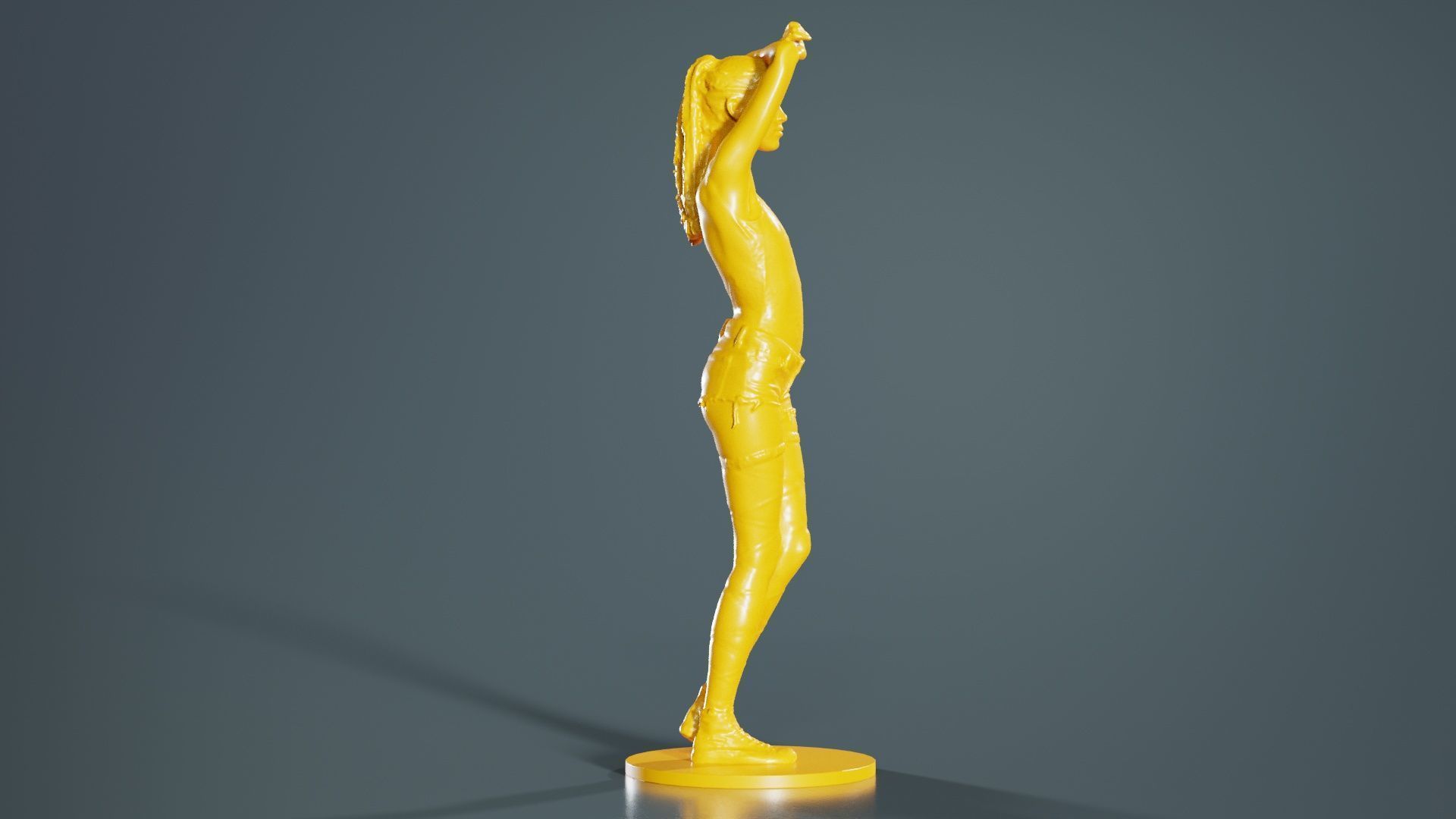 Woman Wearing Short 3 3D print model_1
