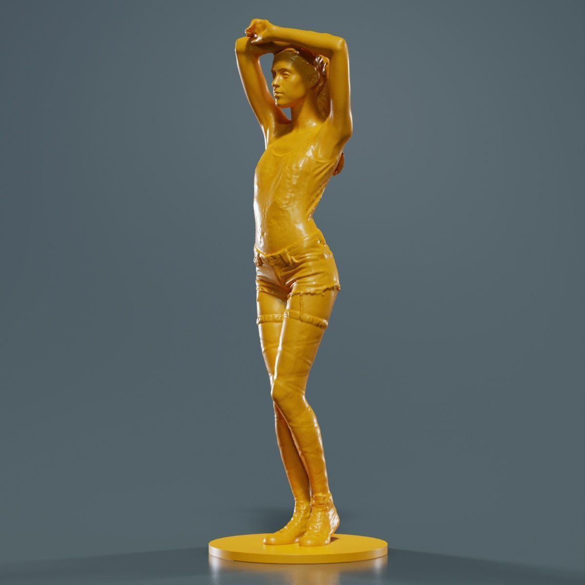 Woman Wearing Short 3 3D print model_16