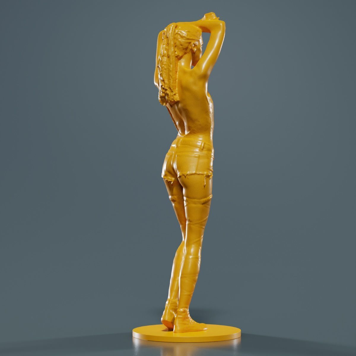 Woman Wearing Short 3 3D print model_12