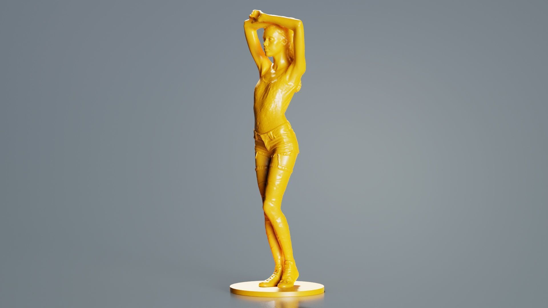 Woman Wearing Short 3 3D print model_6