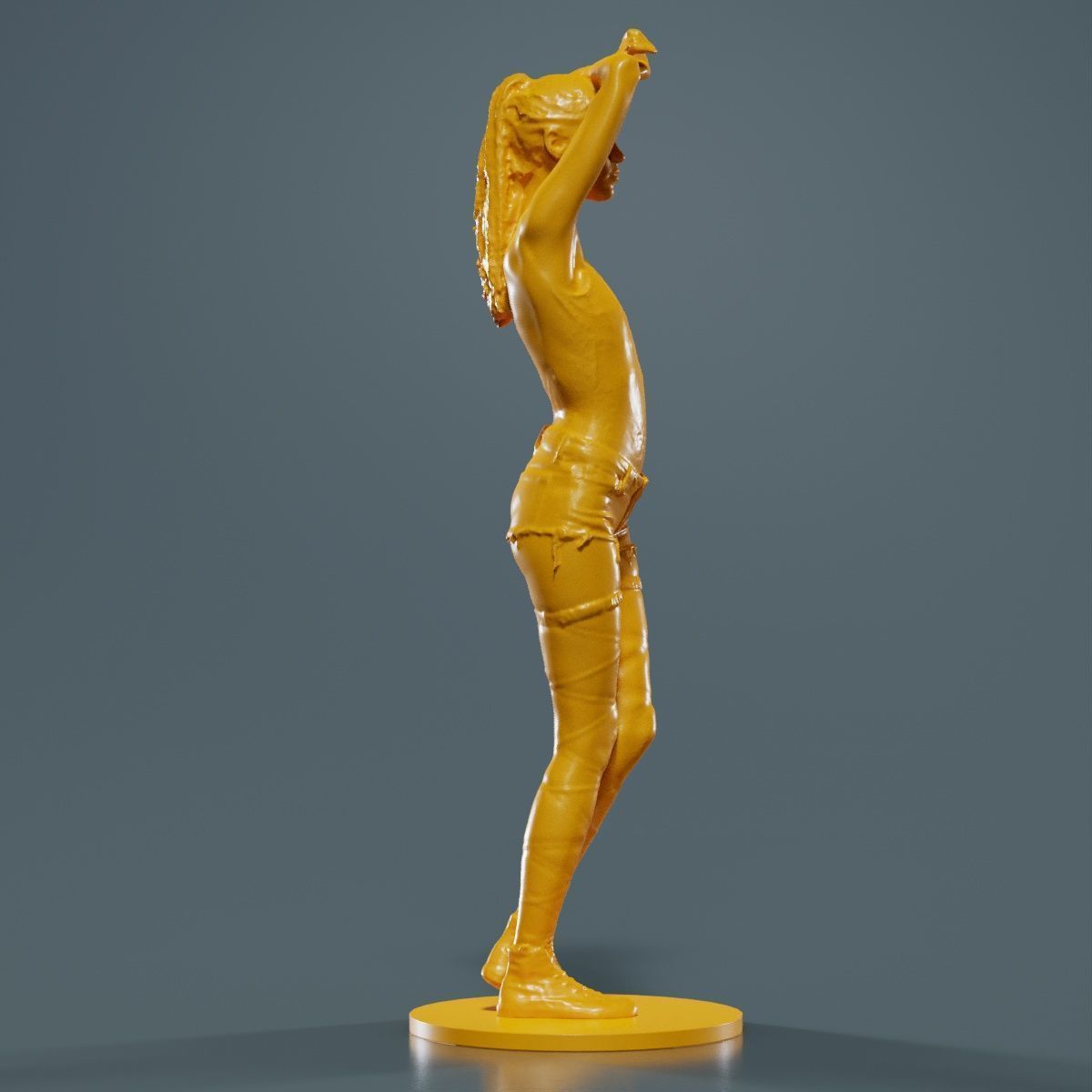 Woman Wearing Short 3 3D print model_11