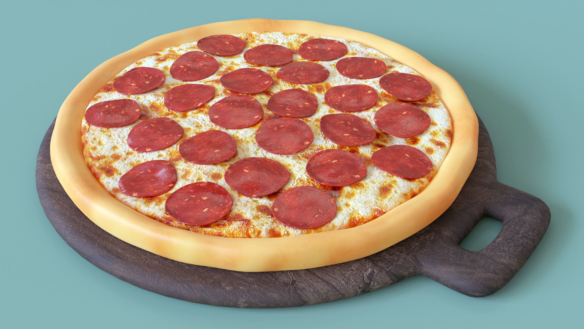 Pizza Pepperoni 001 3D model_4