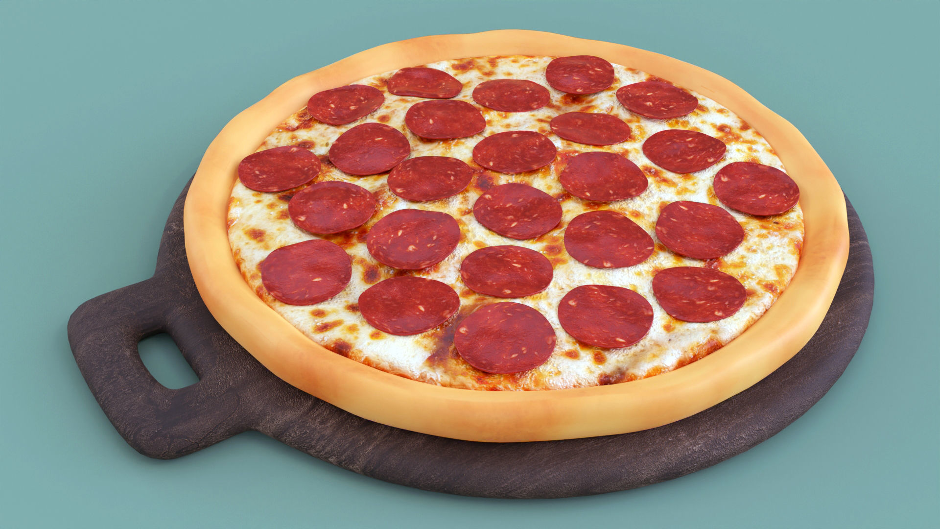 Pizza Pepperoni 001 3D model_5