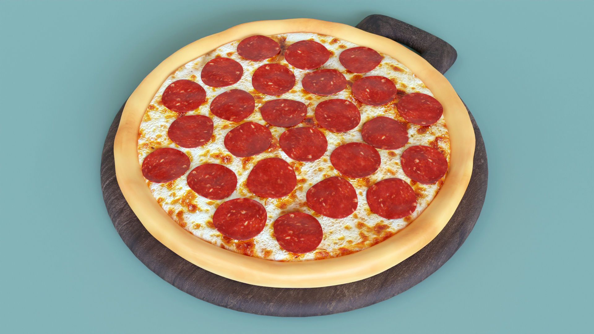 Pizza Pepperoni 001 3D model_2