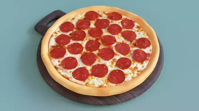 Pizza Pepperoni 001 3D model