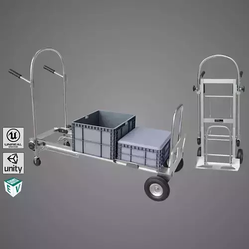 Convertible Hand Truck Steel  All PBR Unity UE Textures Low-poly 3D model
