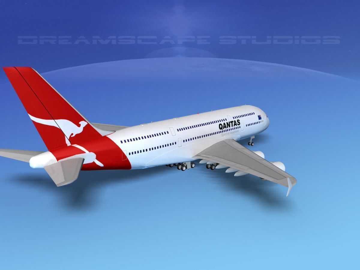Airbus A380-800 Qantas  3D model_6