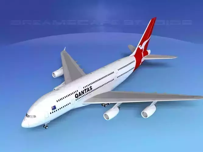 Airbus A380-800 Qantas  3D model Airbus A380-800 Qantas  3D model