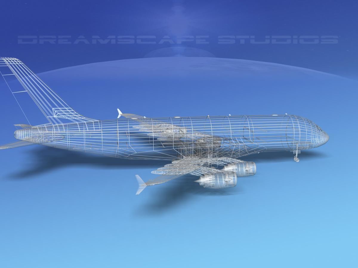 Airbus A380-800 Qantas  3D model_15