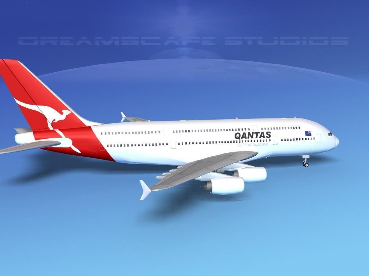 Airbus A380-800 Qantas  3D model_5