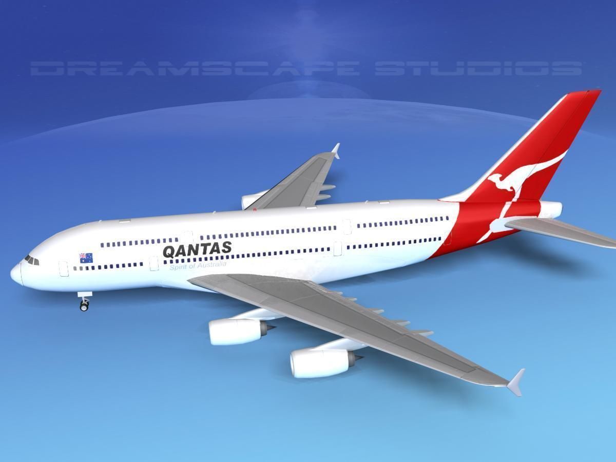 Airbus A380-800 Qantas  3D model_10