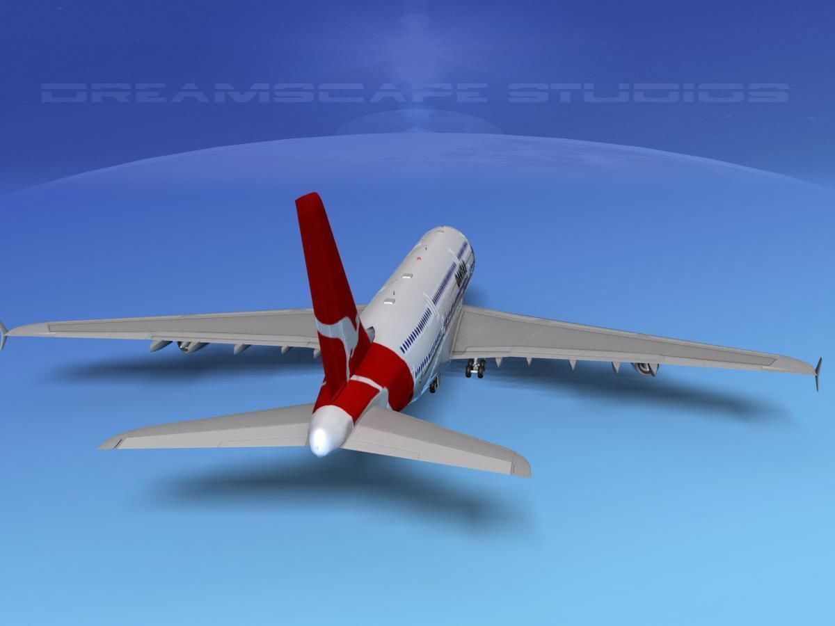 Airbus A380-800 Qantas  3D model_7