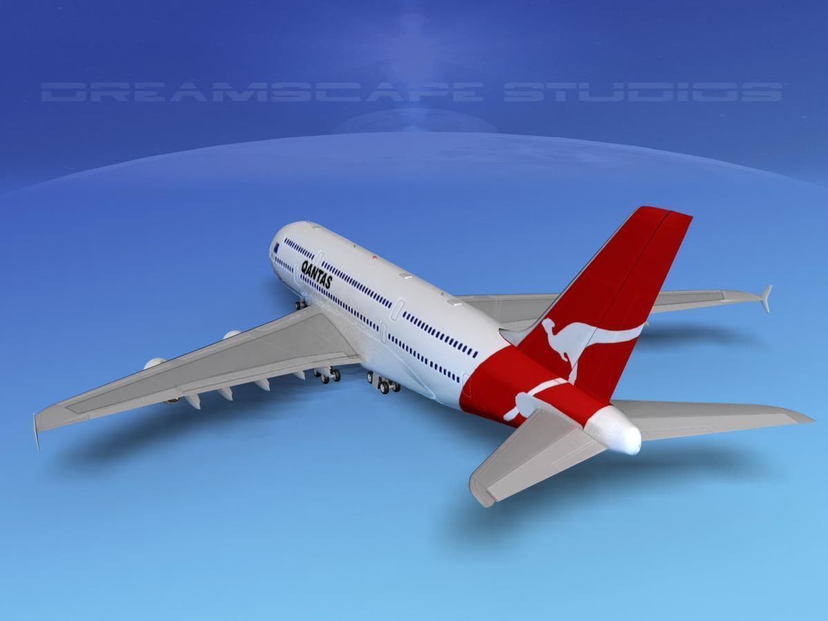 Airbus A380-800 Qantas  3D model_8