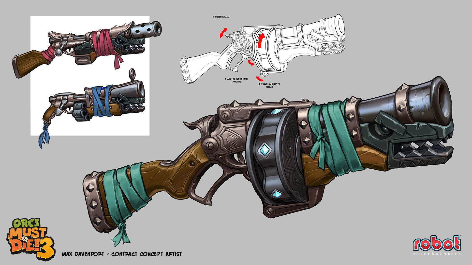 stylised shark rifle 3D model_5