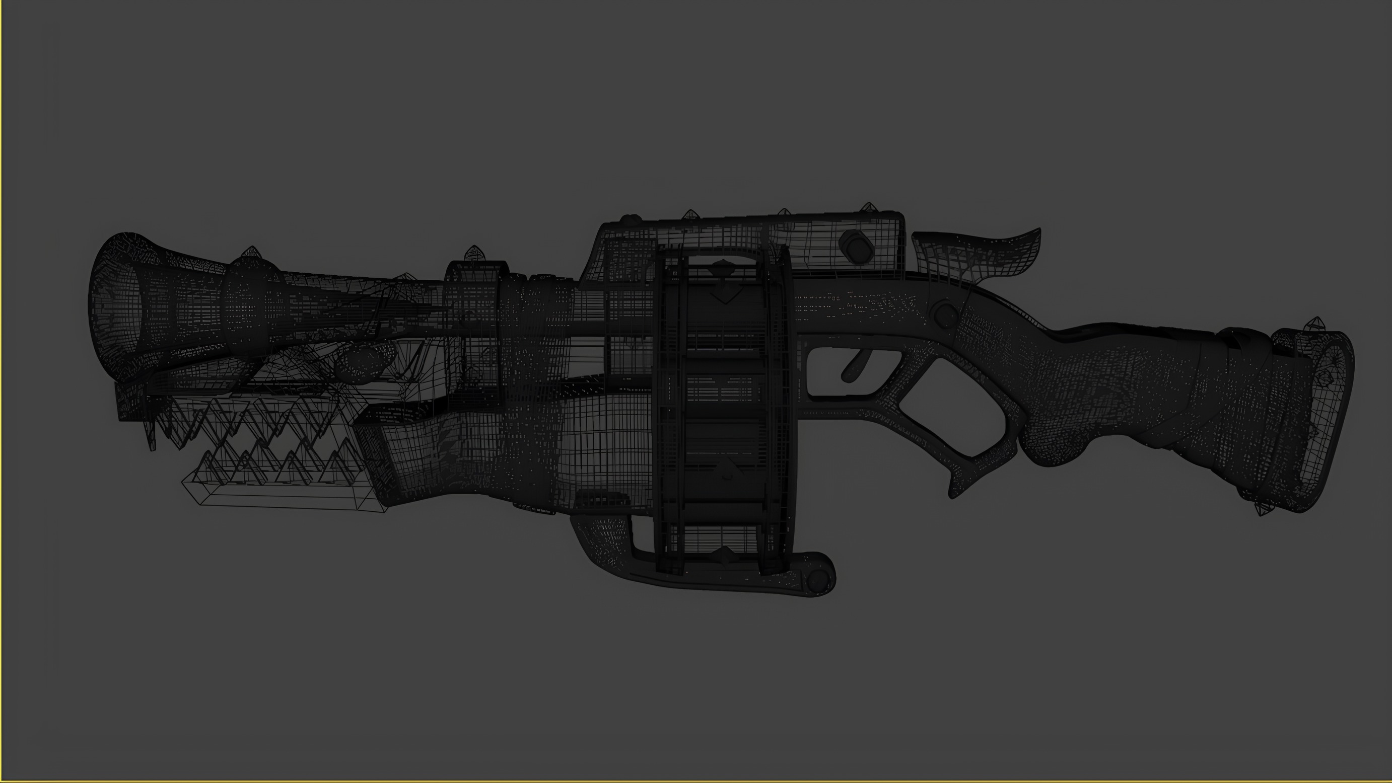 stylised shark rifle 3D model_4