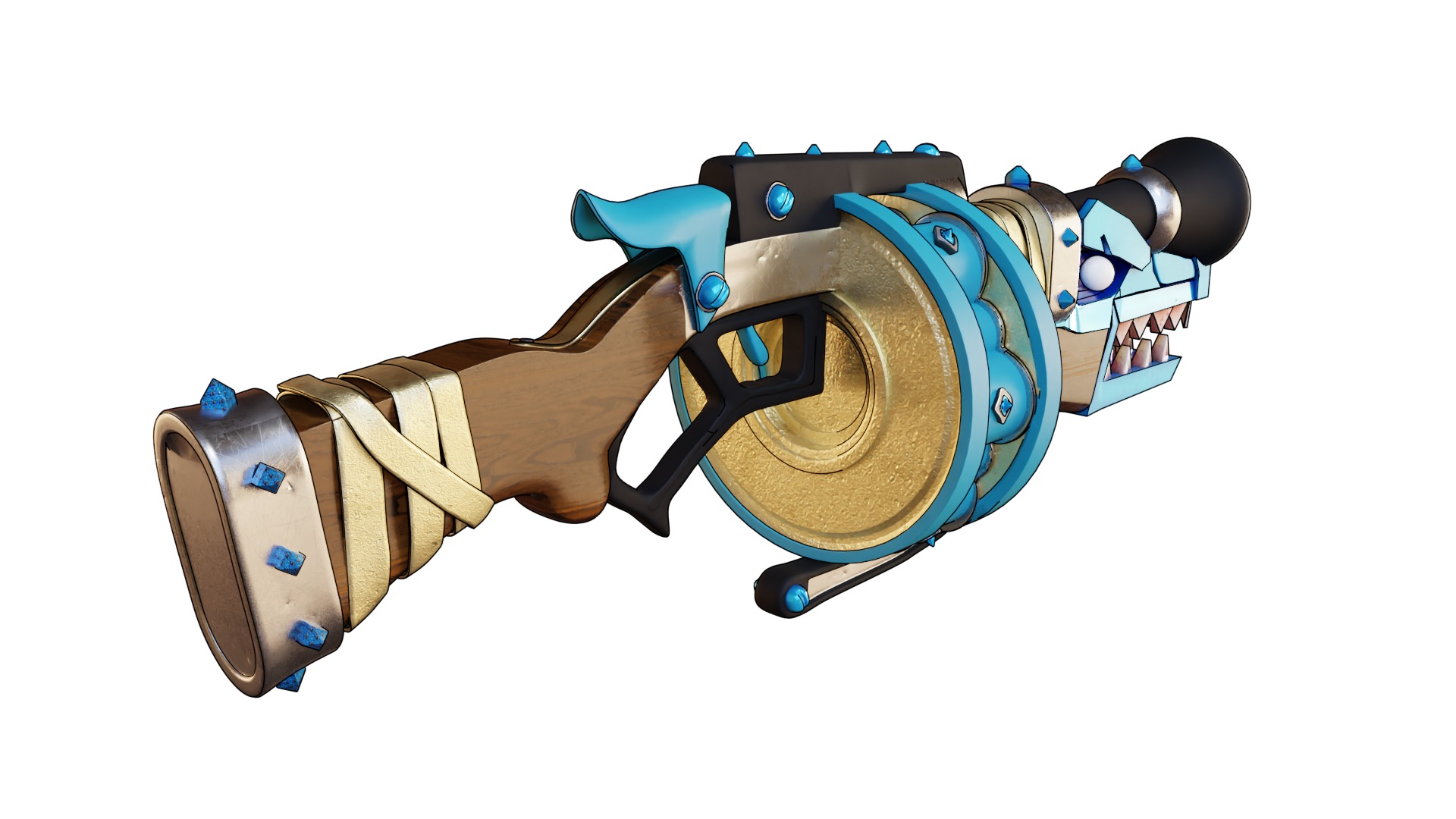 stylised shark rifle 3D model_1