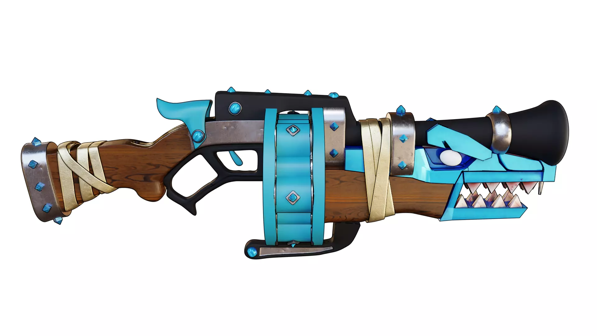 stylised shark rifle 3D model_0