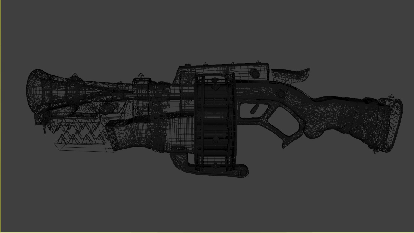 stylised shark rifle 3D model_3