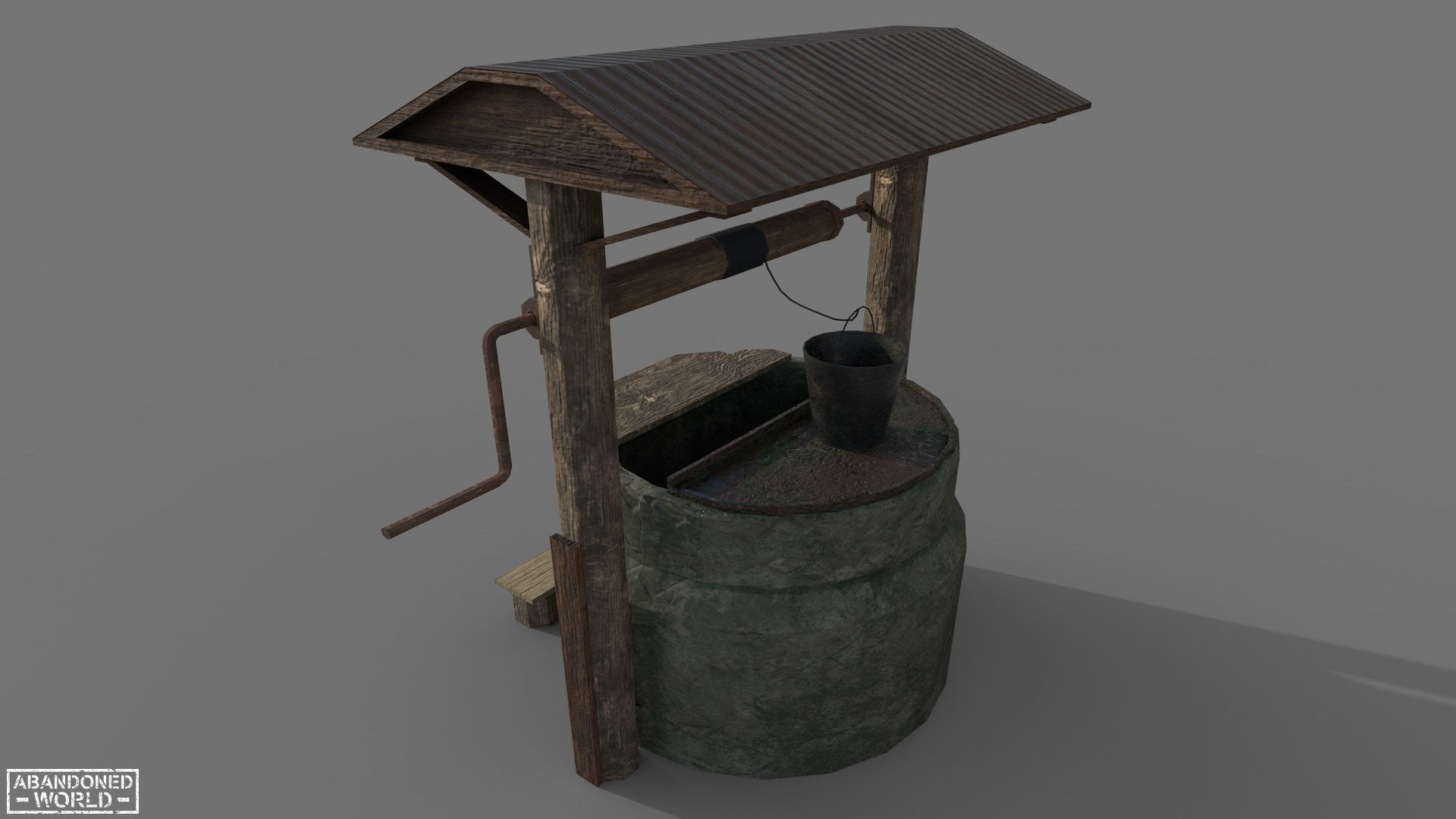 The Village Well Free low-poly 3D model_3