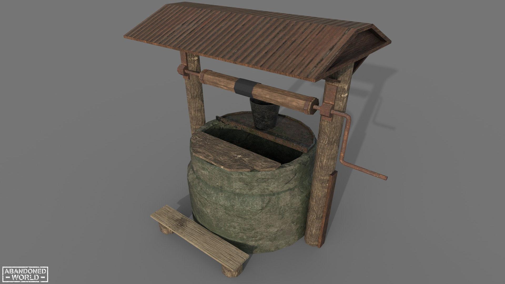 The Village Well Free low-poly 3D model_1