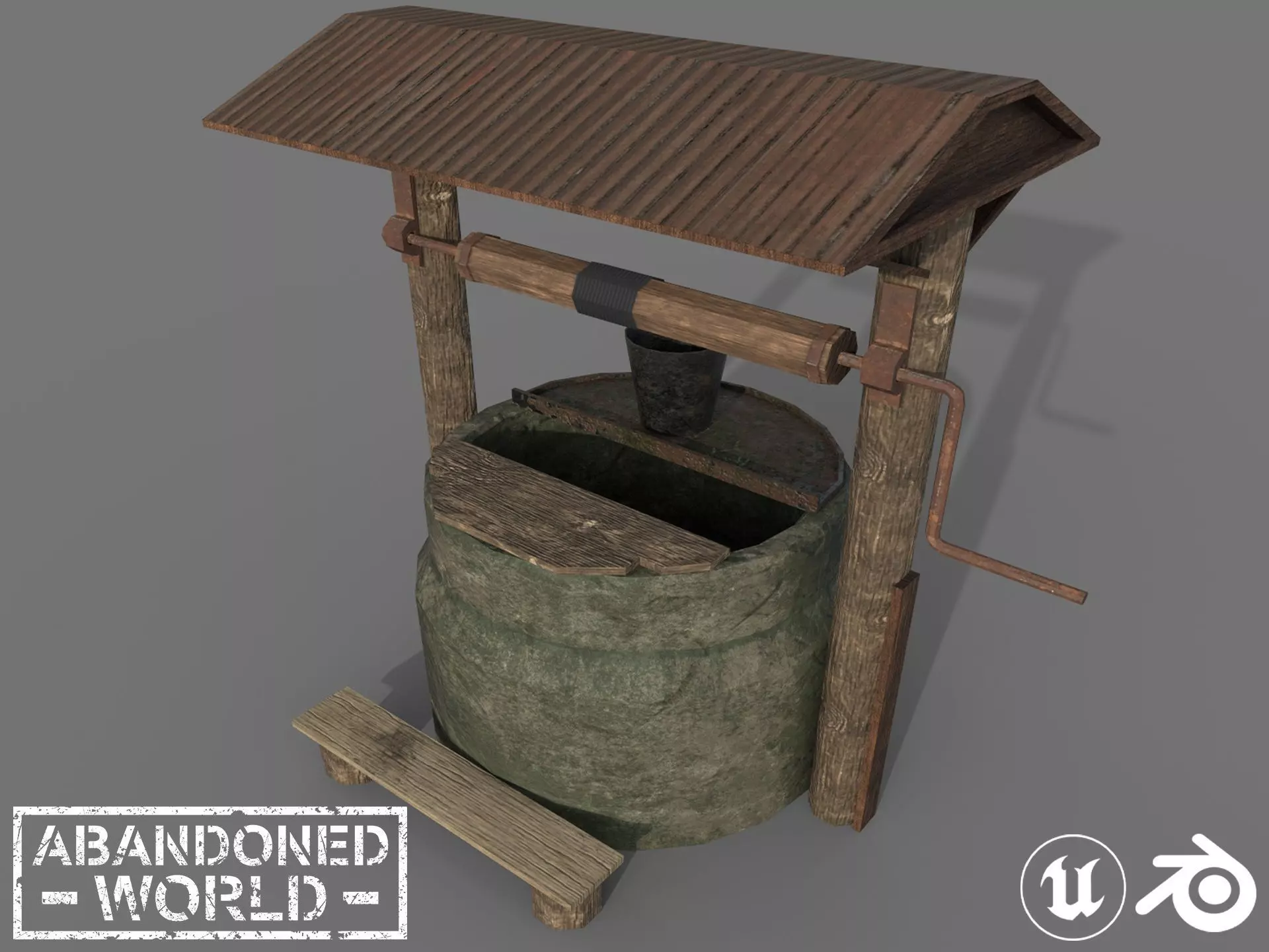 The Village Well Free low-poly 3D model_0