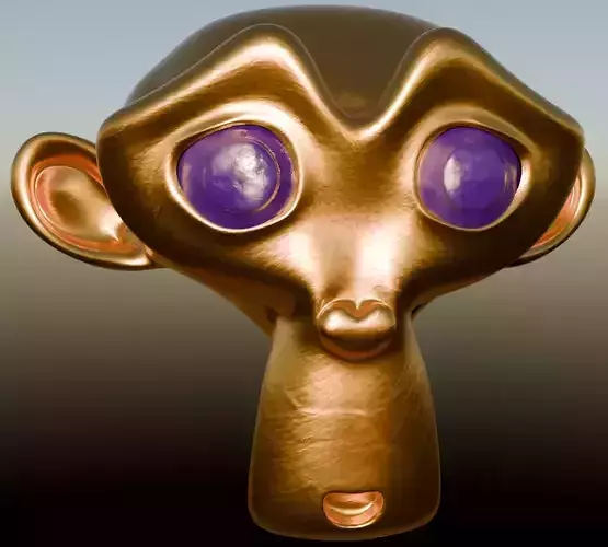 High-polly Ornamental Blender Monkey 3D model