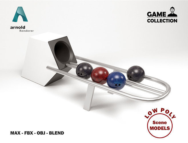 Bowling machine Low-poly 3D model
