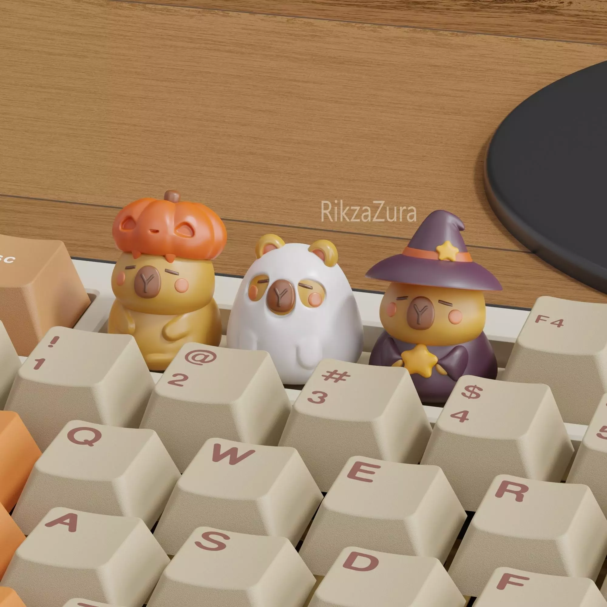 CUTE CAPYBARA HALLOWEEN KEYCAPS - MECHANICAL KEYBOARD 3D print model