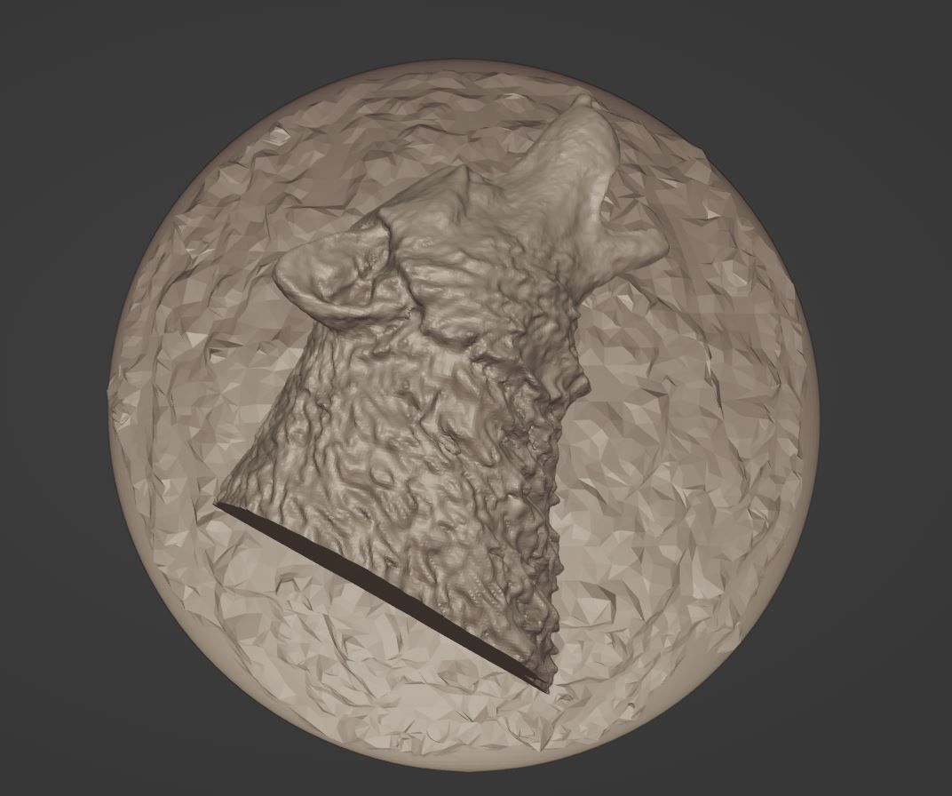 Howling Wolf Medallion 3D print model 3D print model_2